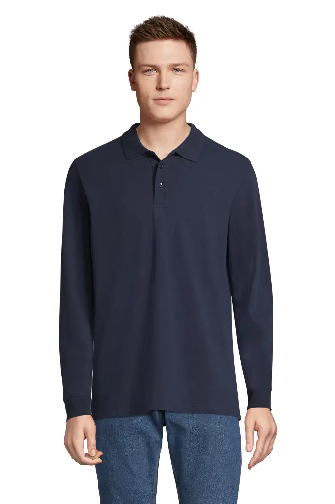 Uniseksowe polo z długim rękawem - French Navy