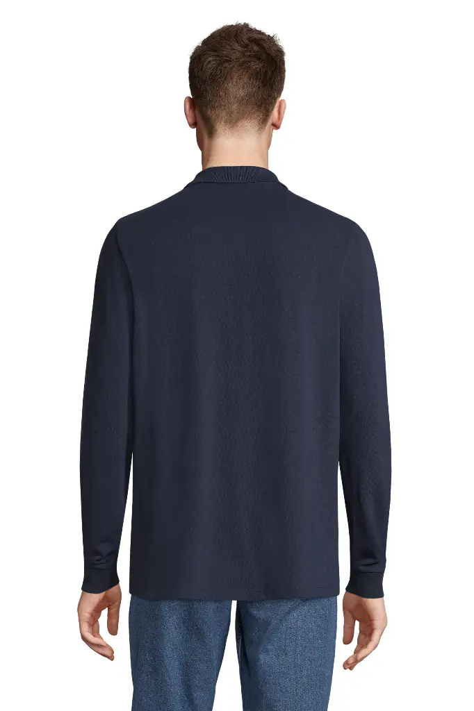 Uniseksowe polo z długim rękawem - French Navy