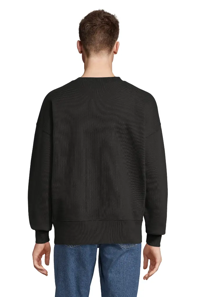 Bluza Unisex Oversize z Okrągłym Dekoltem - Black