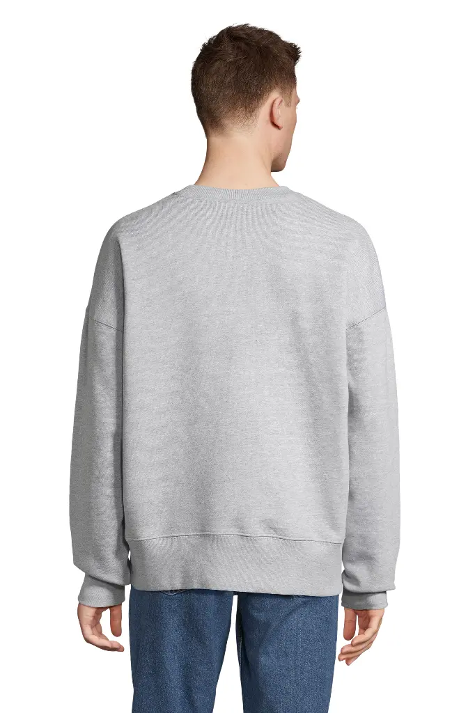 Bluza Unisex Oversize z Okrągłym Dekoltem - Grey Melange