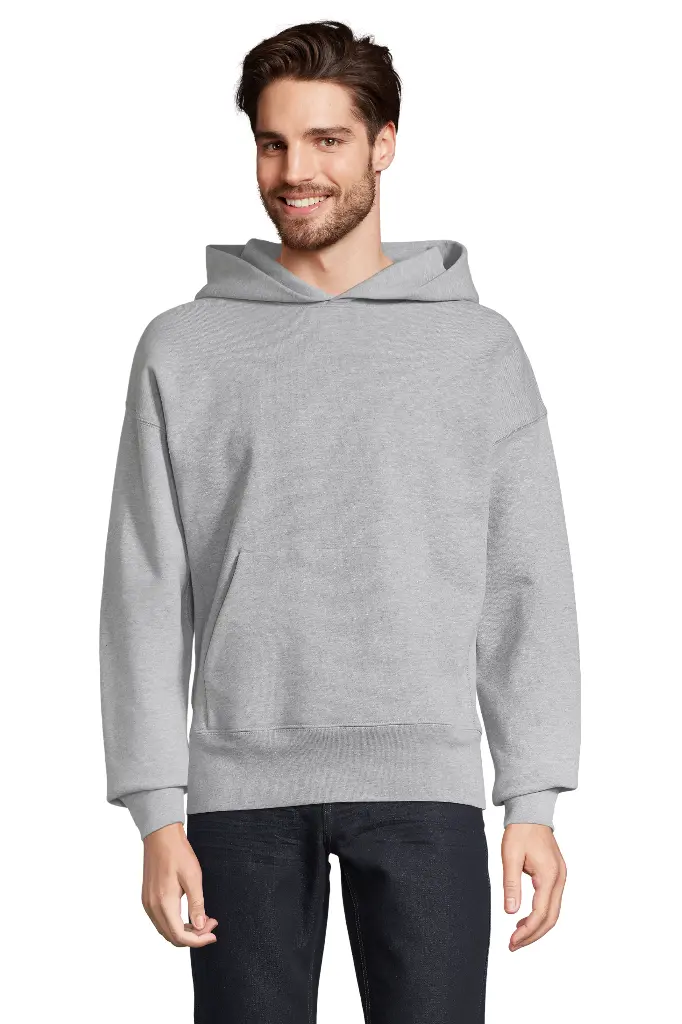 Bluza z kapturem oversize unisex - Grey Melange