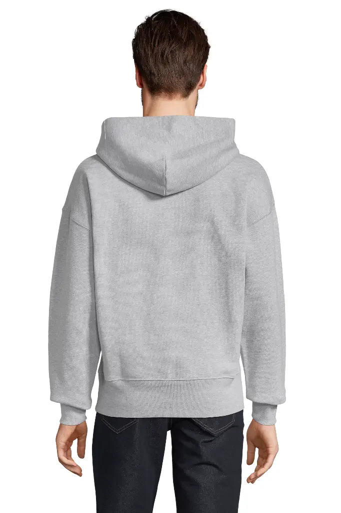 Bluza z kapturem oversize unisex - Grey Melange