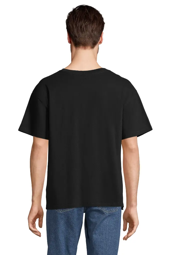 T-Shirt Unisex Oversize z Krótkim Rękawem - Deep Black