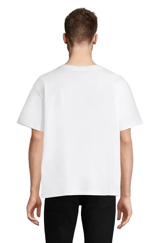 T-Shirt Unisex Oversize z Krótkim Rękawem - White