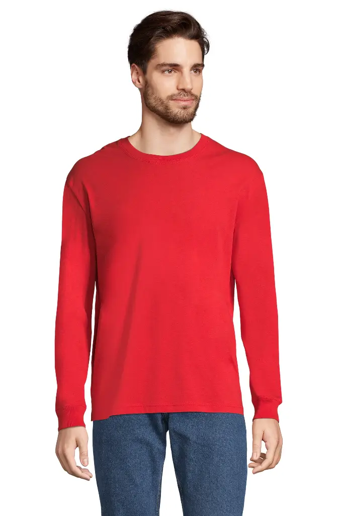 Unisex Oversize T-Shirt z Długim Rękawem - Bright Red