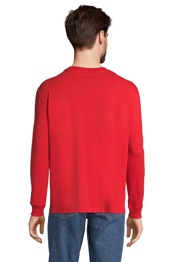 Unisex Oversize T-Shirt z Długim Rękawem - Bright Red