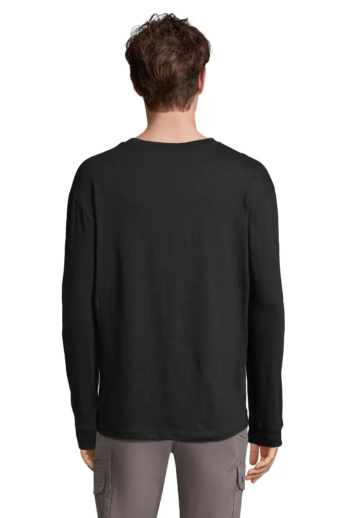 Unisex Oversize T-Shirt z Długim Rękawem - Deep Black