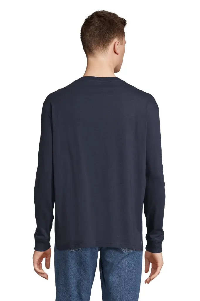 Unisex Oversize T-Shirt z Długim Rękawem - French Navy