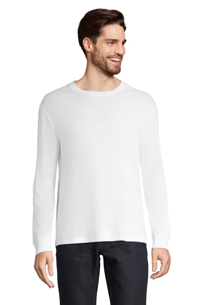 Unisex Oversize T-Shirt z Długim Rękawem - White