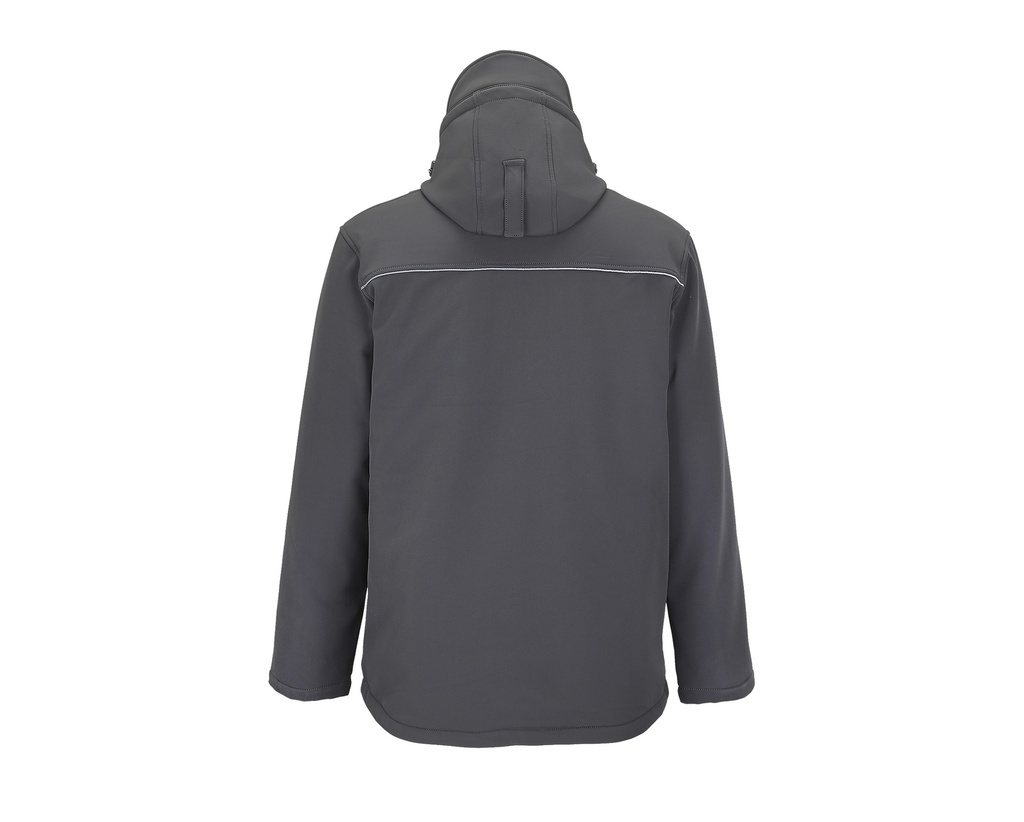Męski Softshell Zimowy Slim z Kapturem - Charcoal Grey (Solid)