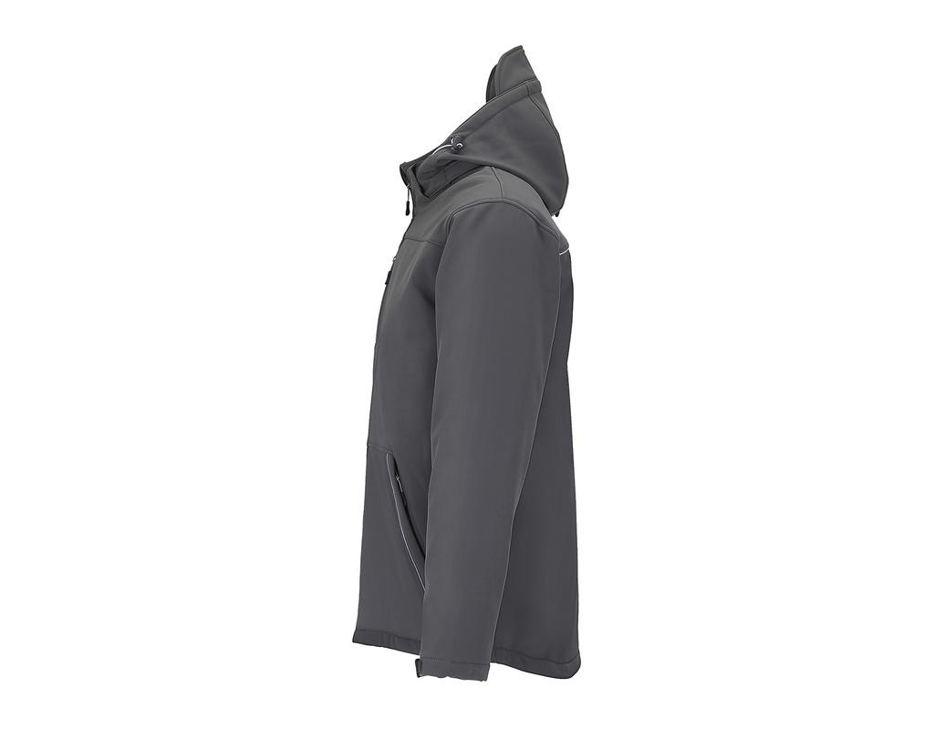 Męski Softshell Zimowy Slim z Kapturem - Charcoal Grey (Solid)