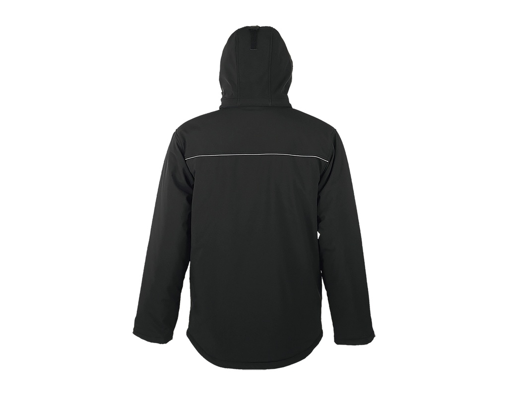 Męski Softshell Zimowy Slim z Kapturem - Black