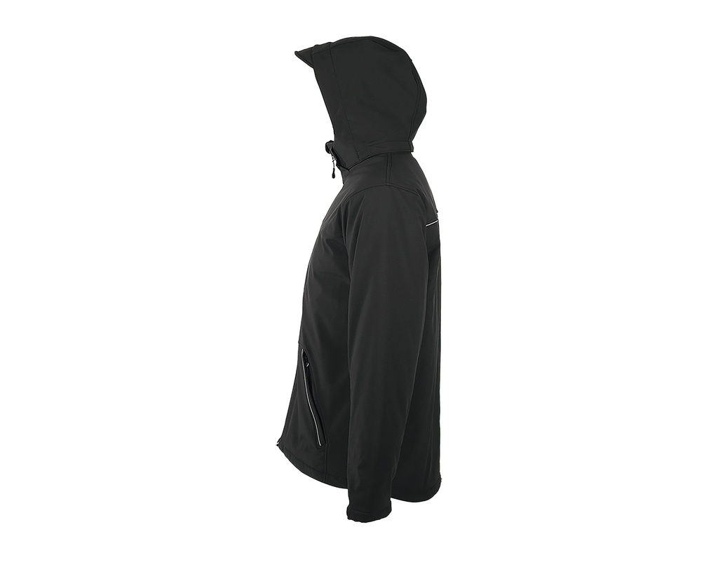 Męski Softshell Zimowy Slim z Kapturem - Black