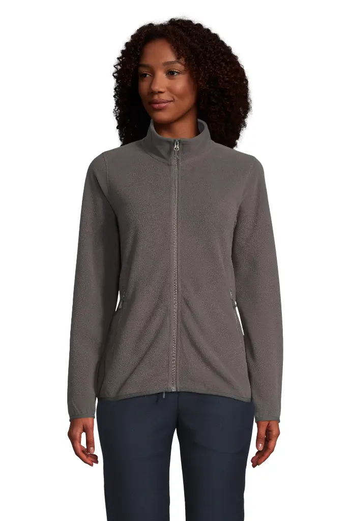 Damska bluza polarowa oversize na zamek - Charcoal Grey (Solid)