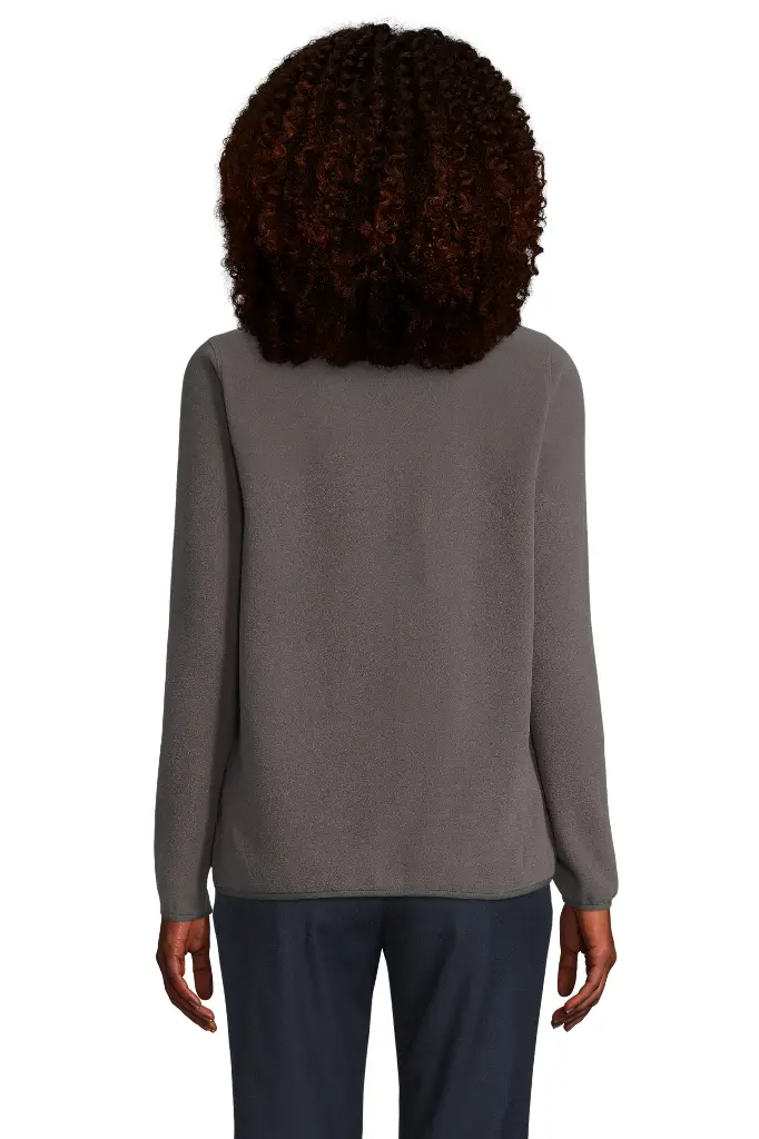 Damska bluza polarowa oversize na zamek - Charcoal Grey (Solid)