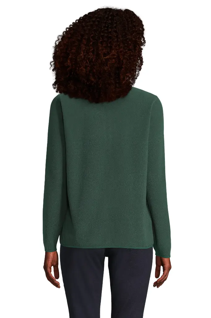 Damska bluza polarowa oversize na zamek - Forest Green