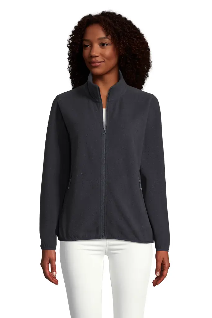 Damska bluza polarowa oversize na zamek - Navy