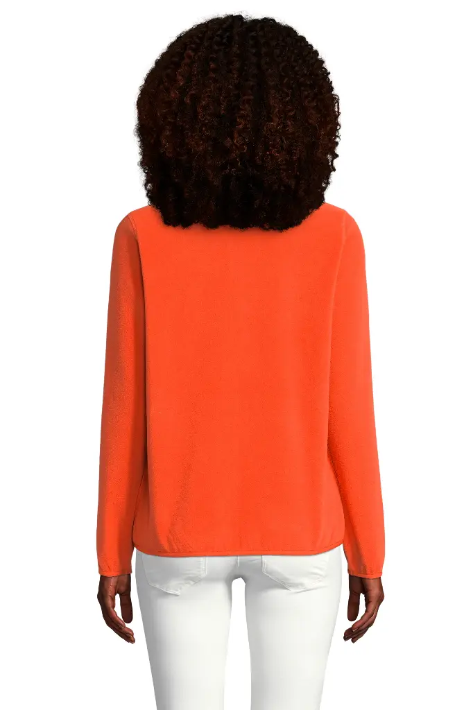 Damska bluza polarowa oversize na zamek - Orange