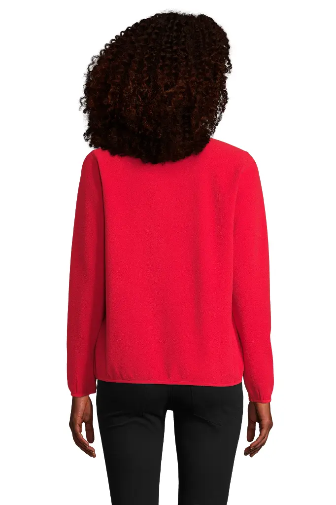 Damska bluza polarowa oversize na zamek - Red