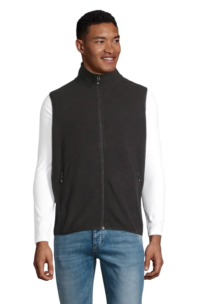 Unisex Bezrękawnik Polarowy na Zamek - Black