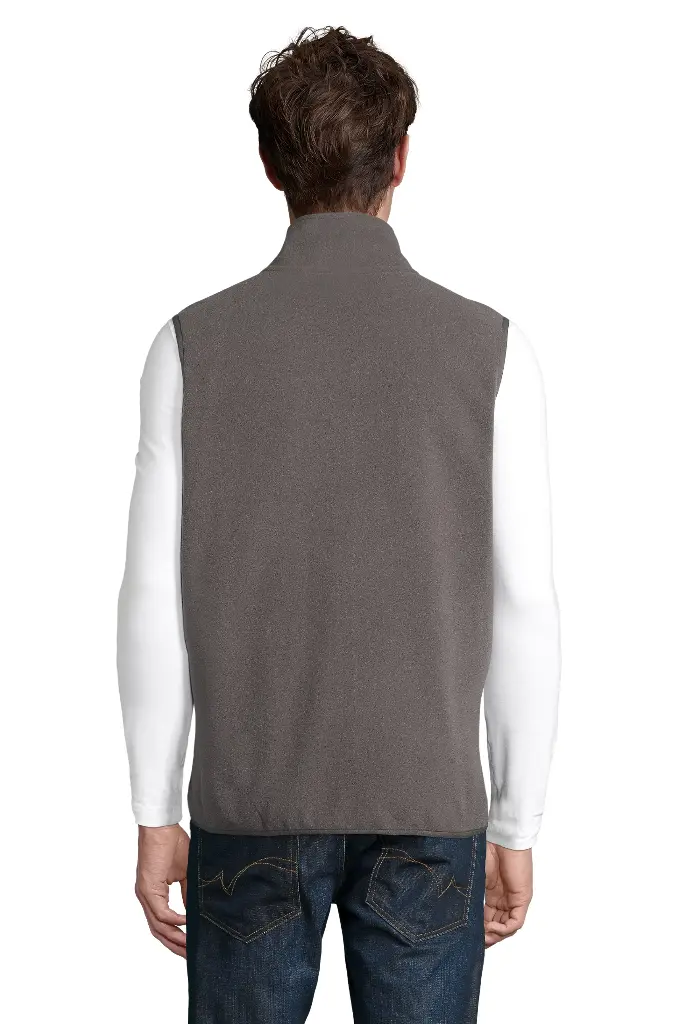 Unisex Bezrękawnik Polarowy na Zamek - Charcoal Grey (Solid)