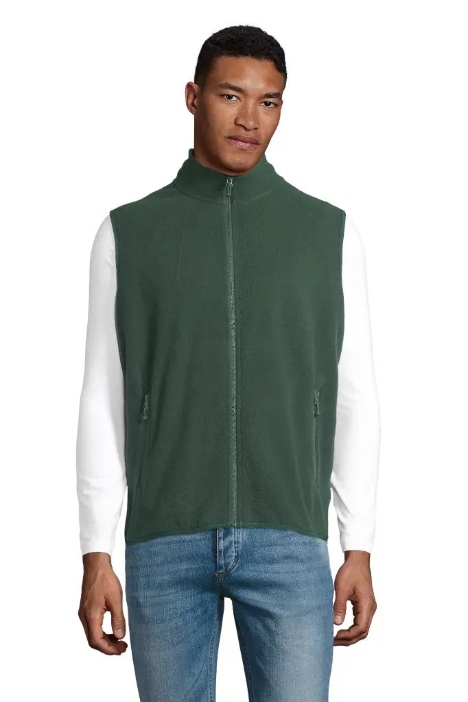 Unisex Bezrękawnik Polarowy na Zamek - Forest Green