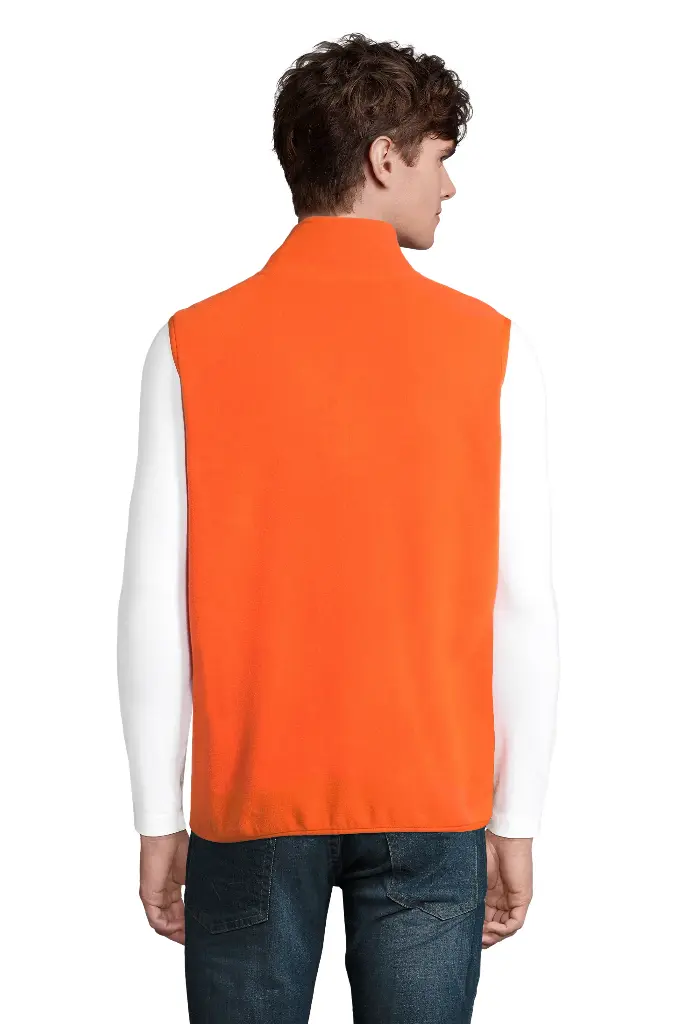 Unisex Bezrękawnik Polarowy na Zamek - Orange