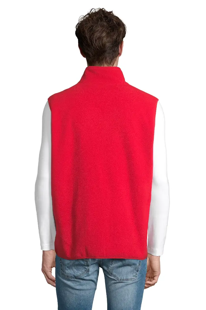 Unisex Bezrękawnik Polarowy na Zamek - Red