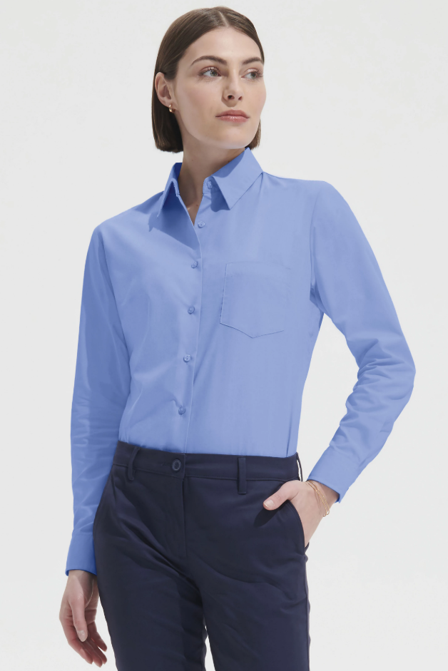 Koszula Klasyczna z Długim Rękawem - Middle Blue