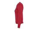 Dopasowany sweter damski z dekoltem V - Red