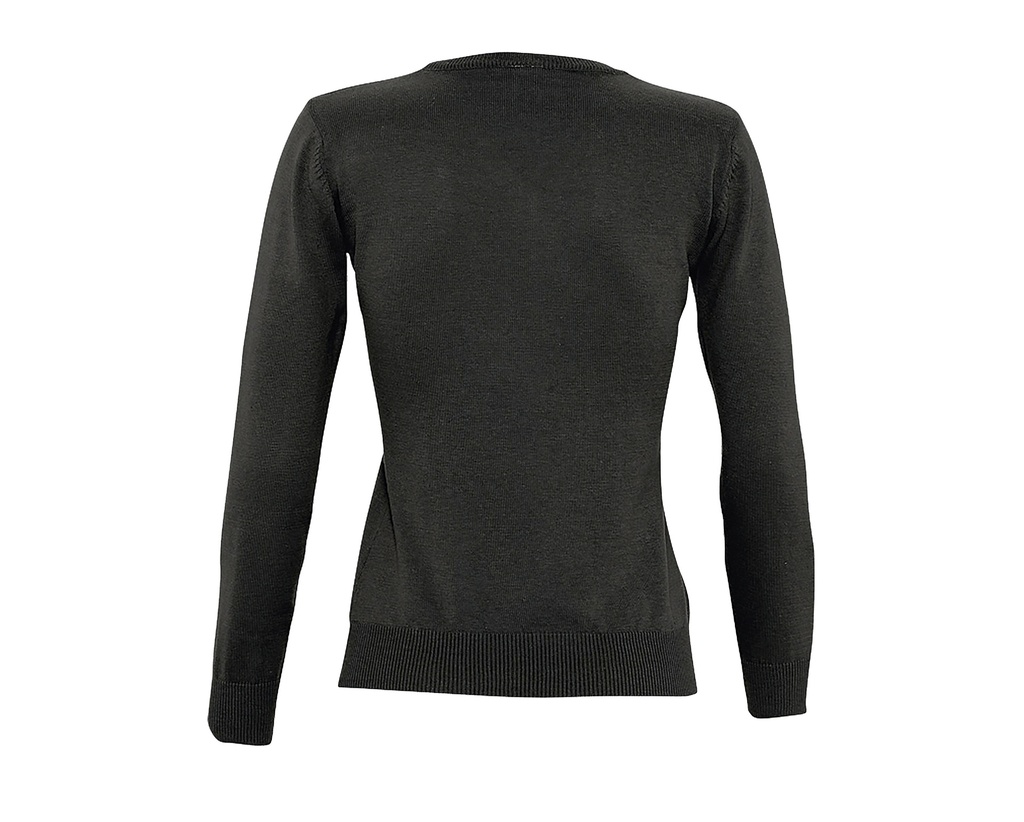 Dopasowany sweter damski z dekoltem V - Black