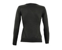 Dopasowany sweter damski z dekoltem V - Black