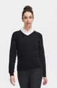 Dopasowany sweter damski z dekoltem V - Black