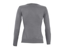 Dopasowany sweter damski z dekoltem V - Medium Grey (Solid)