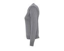 Dopasowany sweter damski z dekoltem V - Medium Grey (Solid)