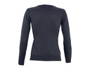 Dopasowany sweter damski z dekoltem V - Navy