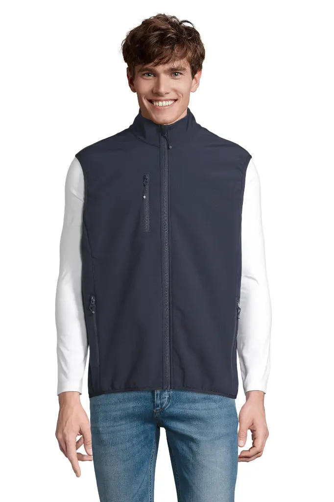 Męski bezrękawnik softshell z zamkiem - Abyss Blue