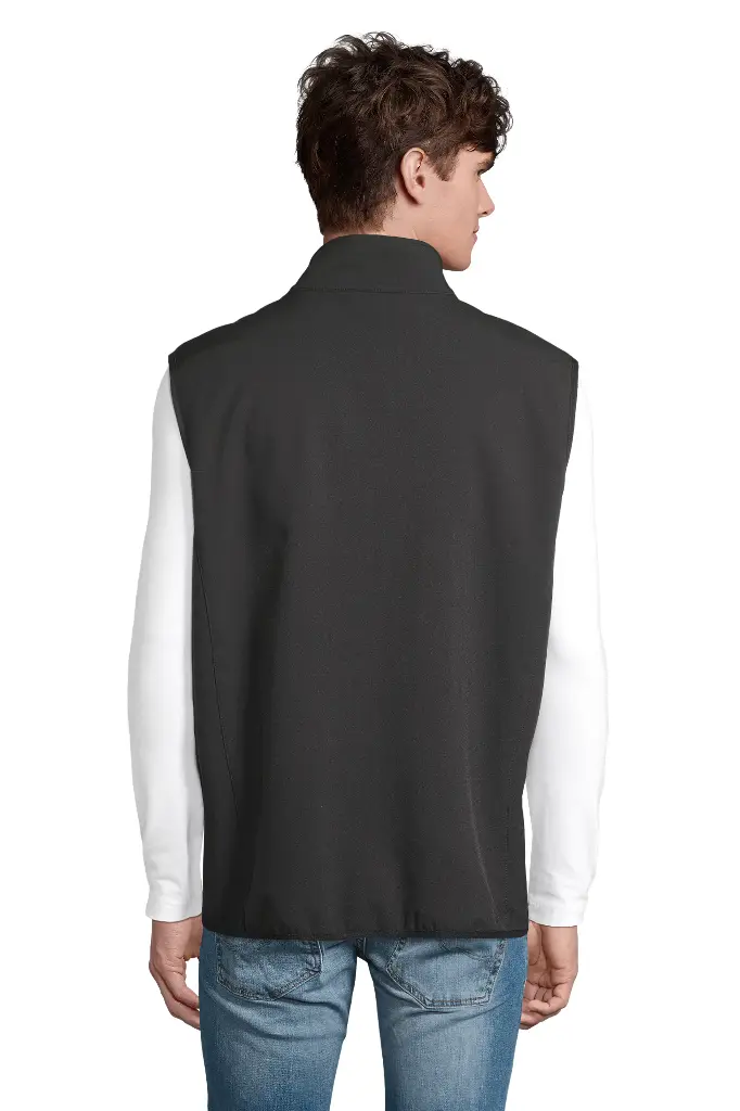 Męski bezrękawnik softshell z zamkiem - Black