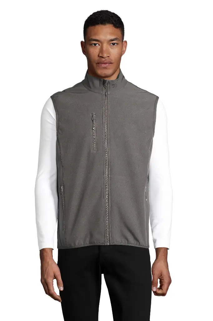 Męski bezrękawnik softshell z zamkiem - Charcoal Grey (Solid)