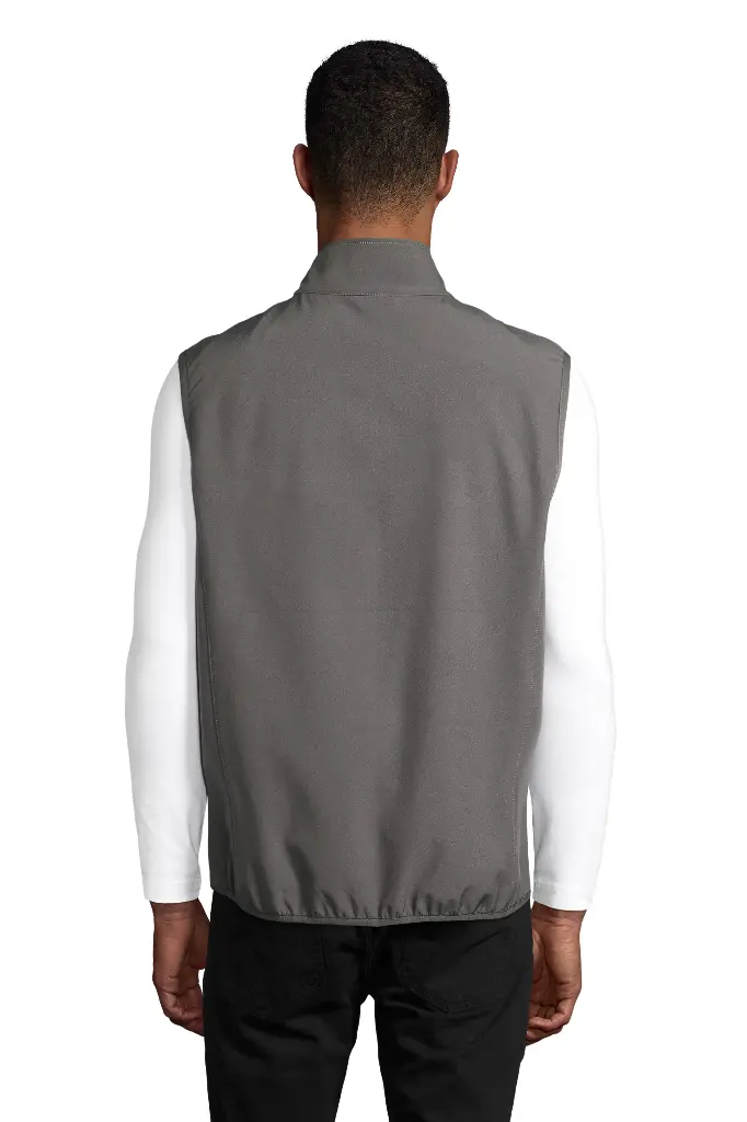 Męski bezrękawnik softshell z zamkiem - Charcoal Grey (Solid)