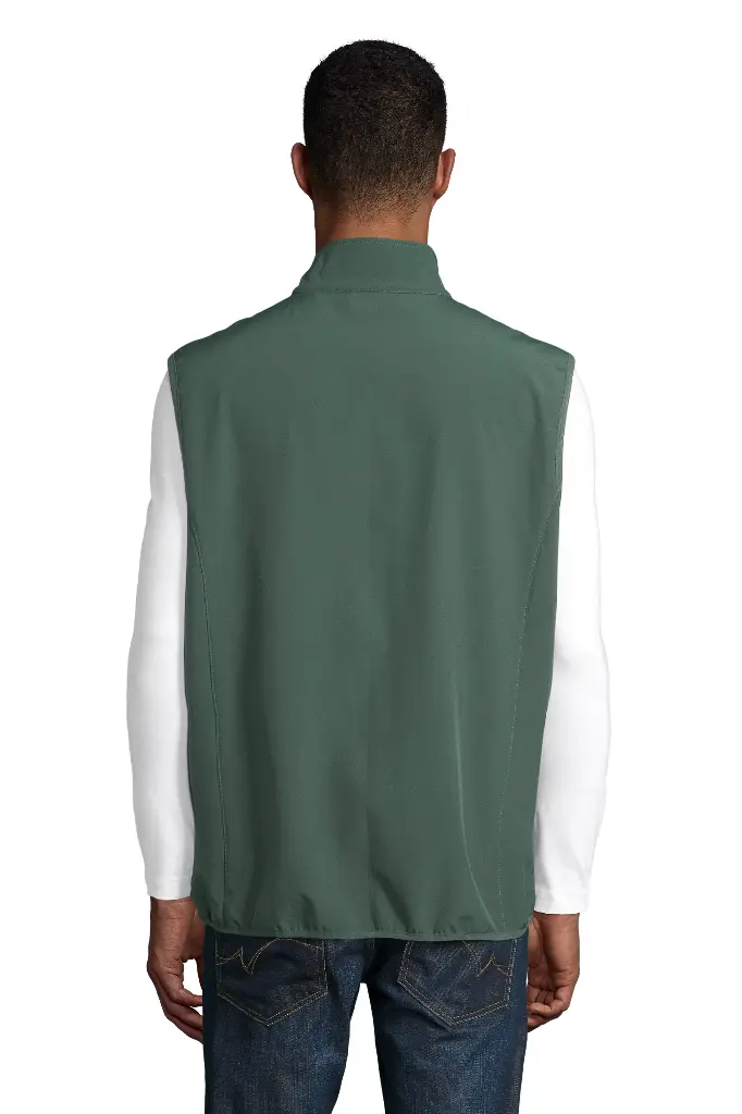 Męski bezrękawnik softshell z zamkiem - Forest Green