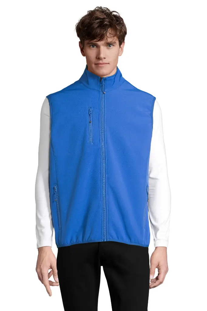Męski bezrękawnik softshell z zamkiem - Royal Blue 241