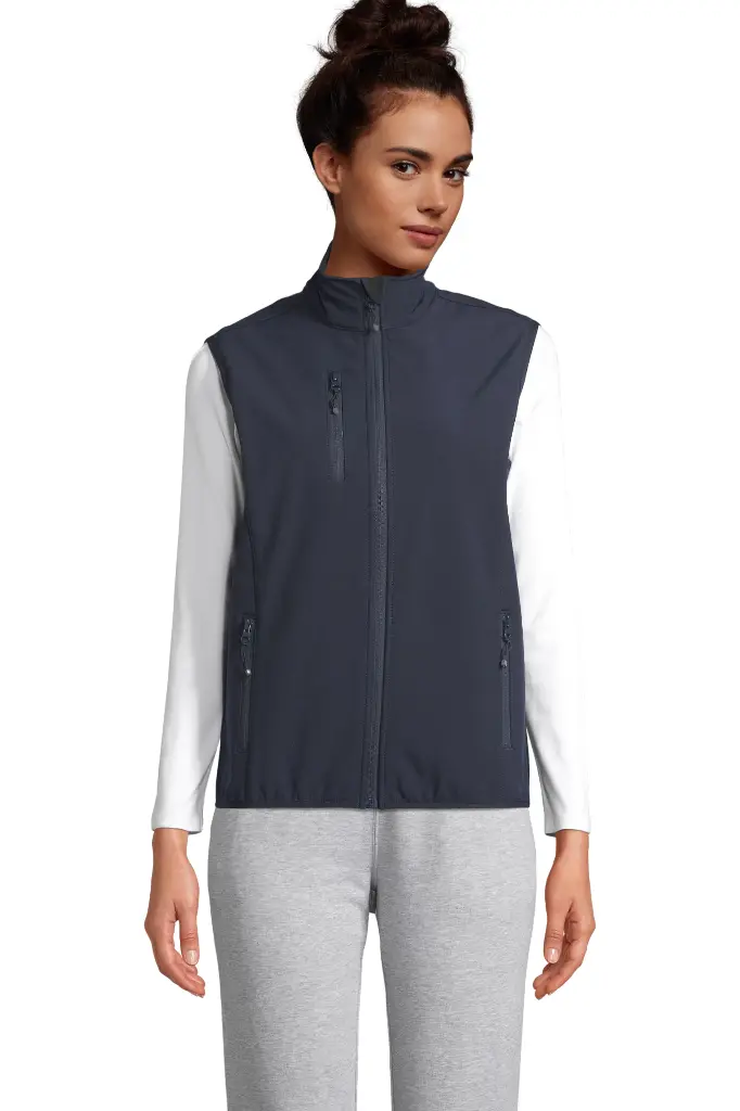 Damski bezrękawnik softshell na zamek - Abyss Blue