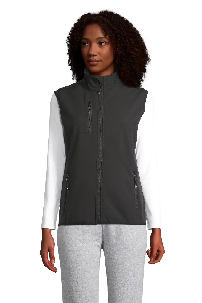 Damski bezrękawnik softshell na zamek - Black