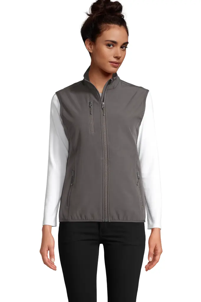 Damski bezrękawnik softshell na zamek - Charcoal Grey (Solid)