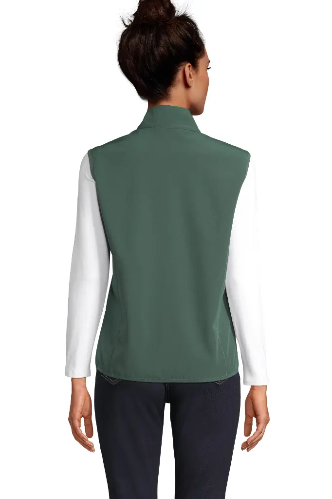 Damski bezrękawnik softshell na zamek - Forest Green