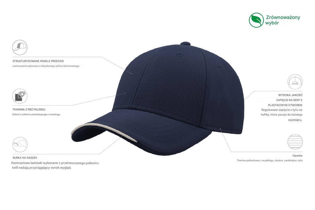 Czapka Estoril z recyklingu - Navy