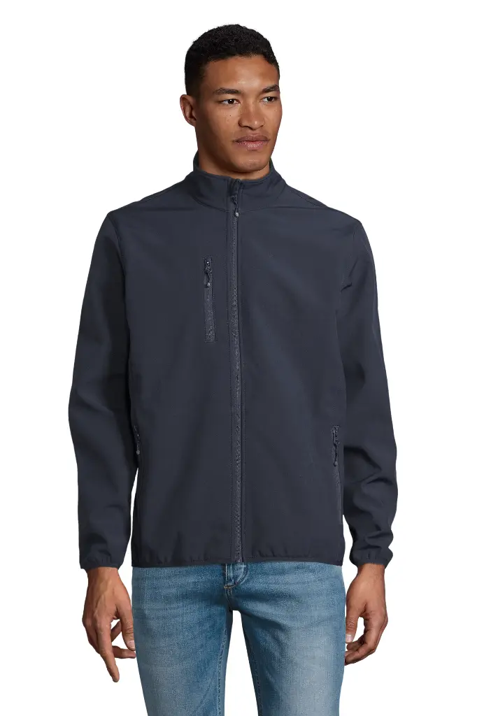 Męska kurtka softshell z zamkiem i kieszeniami - Abyss Blue