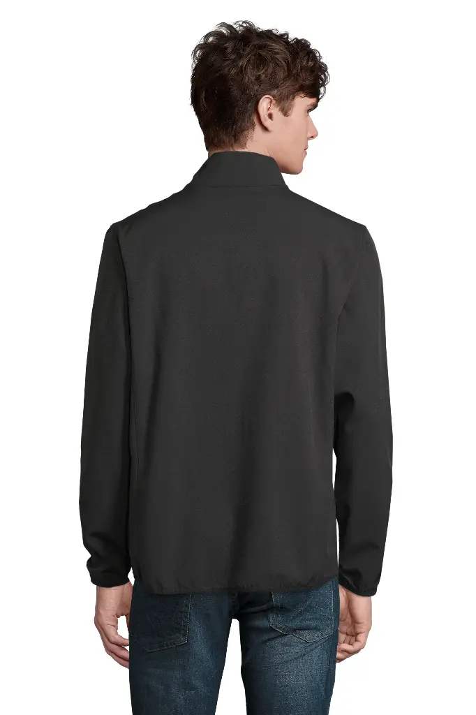 Męska kurtka softshell z zamkiem i kieszeniami - Black