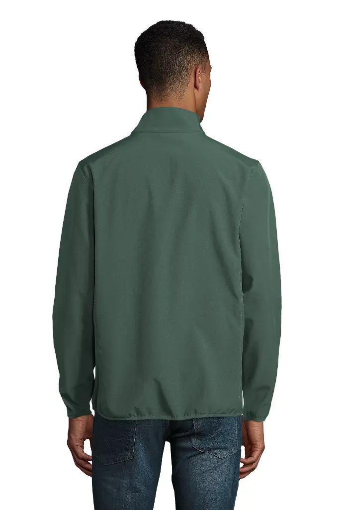 Męska kurtka softshell z zamkiem i kieszeniami - Forest Green